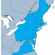 MAP of the 13 TCI jurisdictions (Maine, Vermont, New Hampshire, Massachusetts, Connecticut, Rhode Island, New York, New Jersey, Pennsylvania, Maryland, Delaware, the District of Columbia, and Virginia)